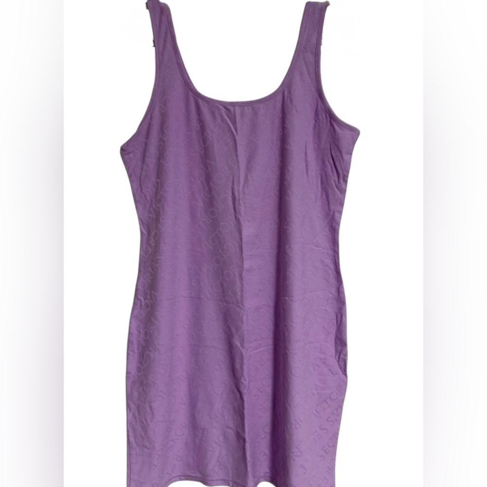 VICTORIA’S SECRET PURPLE NIGHTGOWN XL STRETCH TANK SLEEP DRESS LOGO EMBOSSED Y2K
